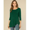 Allegra K Women's 3/4 Sleeve Round Neck Button Decor Casual Stretchy Tunic Tops - 4 of 4