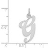 Black Bow Jewelry 14k White Gold, Ella Collection, LG Fancy Script Initial Pendant A-W - 4 of 4