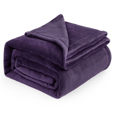 Cozy Comfort by Bedsure | Flannel Blanket Solid 260GSM Soft Fuzzy Plush Bed Blanket