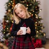 Hope & Henry Girls' Organic Flutter Sleeve Peter Pan Collar Party Dress, Oxblood City Plaid, 7 - 2 of 4