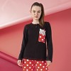 Junior Women’s Cotton Pajama Set – 2-Piece Long Sleeve Top & Pants with Cute Cat Print - 4 of 4