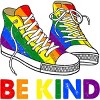 Adult Design By Humans Be Kind Sneakers LGBTQIA PrideBy Legato Tendo T-Shirt - image 2 of 2