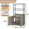 Cat Litter Box Enclosure, 2-in-1 Cat Litter Box Furniture Hidden with 2 Tier Storage Shelves and Doors, Wooden Cat House - 2 of 4