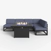 LayinSun 6-Piece Large Outdoor Modular L-Shaped Sectional Set with Propane Fire Pit Table - 2 of 4