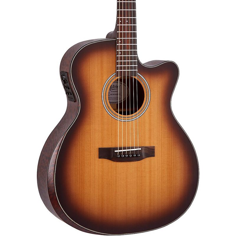 Mitchell T413CE-BST Terra Series Auditorium Solid Torrefied Spruce Top Acoustic-Electric Guitar Edge Burst, 1 of 7