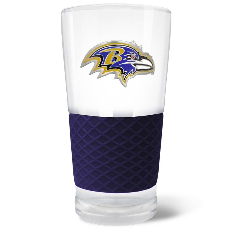 NFL Baltimore Ravens 22oz Pilsner Glass with Silicone Grip, 1 of 2