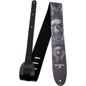 Perri's Printed Skull Leather Guitar Strap Black 2.5 in. - 1 of 3