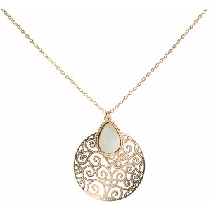 Pavilion Gift Company - Gold Swirl - Mother of Pearl Necklace - Necklaces - 1 of 4