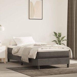 Bed Frame Dark Grey Velvet (100% polyester), plywood, engineered wood - 1 of 4