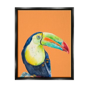 Stupell Industries Tropical Toucan Vivid Portrait Framed Canvas - 1 of 3