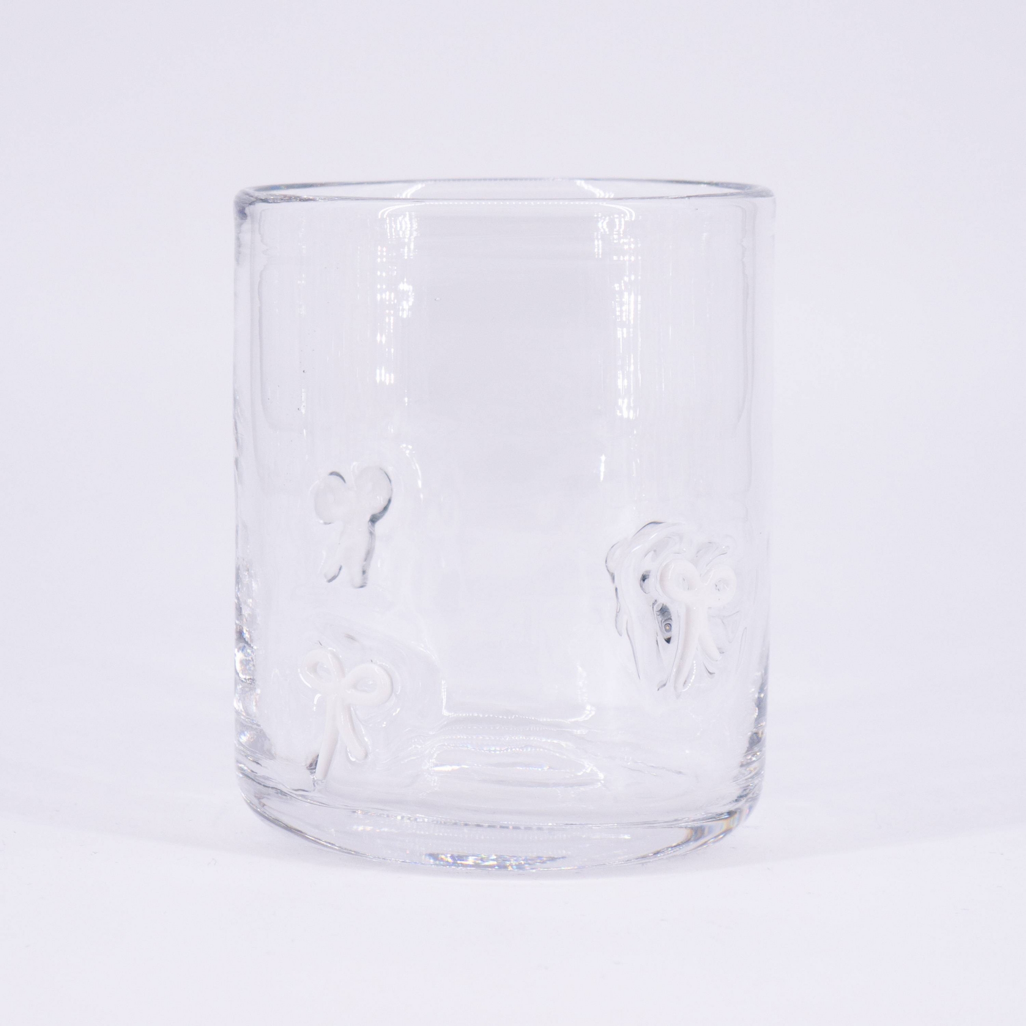 Madison Home Glass Tumbler White Bows
