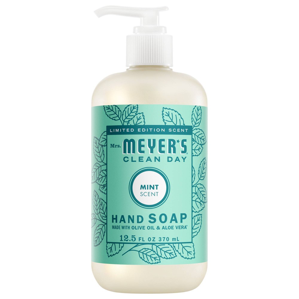Photos - Shower Gel Mrs. Meyer's Clean Day Hand Soap - Mint - 12.5 fl oz: Gel, Paraben-Free, Sensitive Skin, Pump Bottle