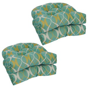 Blazing Needles, 19-inch U-Shaped Premium Outdoor Tufted Dining Chair Cushions (Set of 4) - 1 of 1