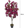 Artificial Bougainvillea Tree, Realistic 120cm Indoor Plant, Bendable Stems, Rose Red Tree - 3 of 4