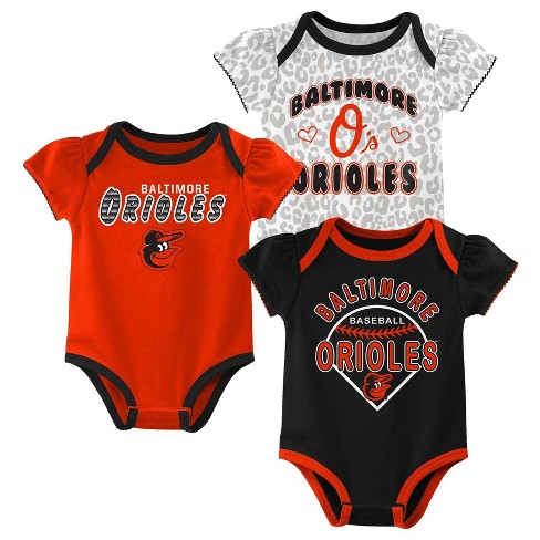Mlb Baltimore Orioles Infant Girls' 3pk Bodysuits : Target
