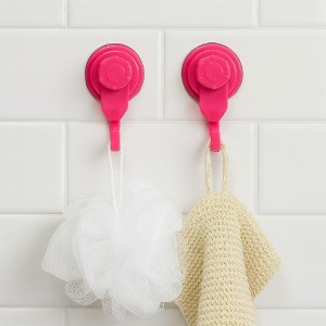 Evideco French Home Goods Set of 2 Strong Hold Vacuum Suction Cup Hooks for Shower & Kitchen – Perfect for Loofah, Towels & More - 1 of 4