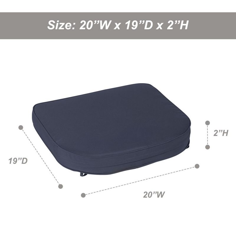 Aoodor Outdoor Chair Cushion  W20''xD19'' Soft and Fade-resistant Polyester,  Two Sets of  Ties for High Adaptability, Set of 2, 2 of 7