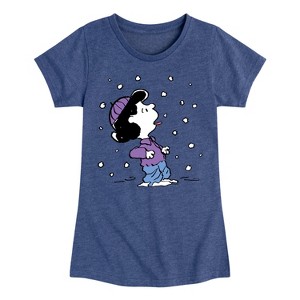 Girls' - Peanuts - Lucy Snow Fitted Short Sleeve Graphic T-Shirt - 1 of 4
