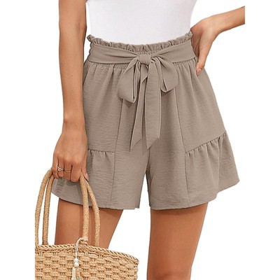ゼニス新作モデル Women's High Waist Drawstring Shorts - Adjustable Boho Beach メンズウェア