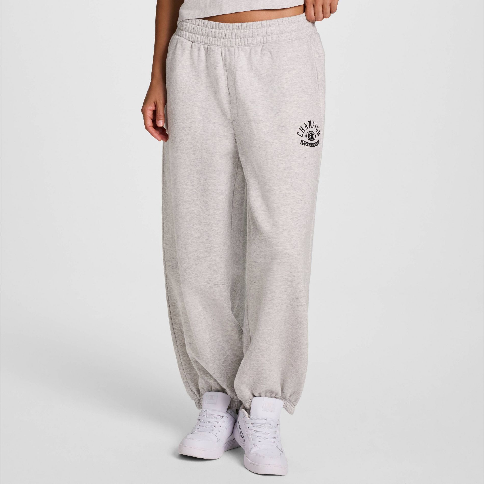 Champion Women's Cropped Fleece Joggers - Heather Gray M