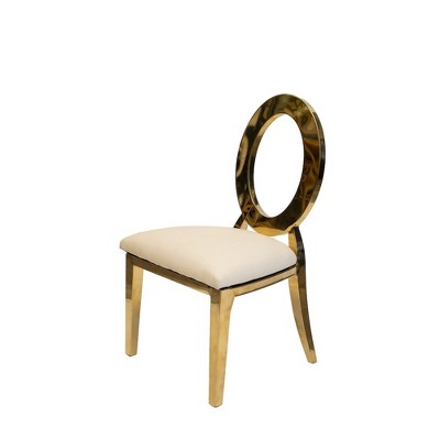 Commercial Seating Products,Kids Gold Metal O Back Stacking chair with Vinyl Cushion Set of 4