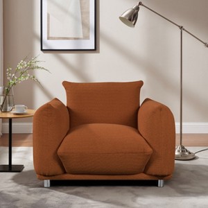 CAVINAS Single Sofa Accent Chair Fabric Cotton Linen Chair Modern Upholstered 1-seater Sofa Couch for Apartment and the Living Room - 1 of 4