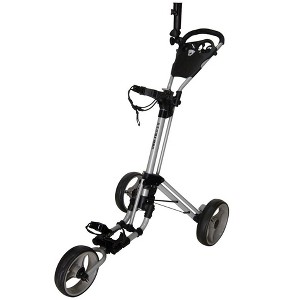 QWIK-FOLD 3 Wheel Push Pull Golf Cart - Foot Brake - ONE Second to Open & Close - 1 of 4