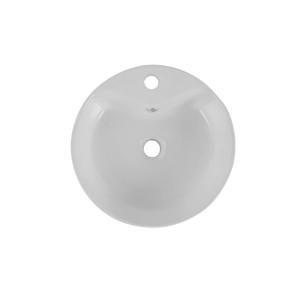 ChicFurnit Bathroom Sinks Vessel Sink Round Sink Vanity Sink Art Basin Countertop Bathroom Sink for Bathroom, White, 15.94"*15.94"*5.7" - 1 of 4