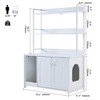 Jojoka 52" Tall Large Hidden Cat Litter Box Enclosure Furniture with 2 Door,Wooden Cat House w/2 Storage Shelves,Indoor Storage Cabinet Display Rack - 2 of 4