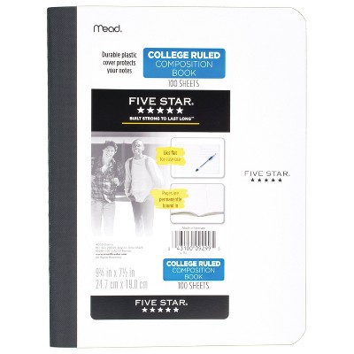 Photo 1 of Five Star Composition Notebook, College Ruled, 100pgs, 7.5 x 9.75 (Colors May Vary) - 12 pack case