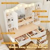 QingMoon Makeup Vanity with Foldable Three-Sided Mirror, Modern Dressing Table with Two Drawers and Three-Drawer Chest Ideal for Beauty, Organization - 2 of 4