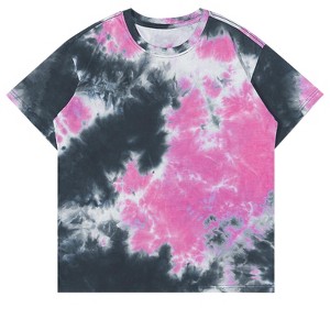 Lars Amadeus Men's Summer Tie-Dye Design Tee Short Sleeves Hip Hop Printed T-Shirt - 1 of 4
