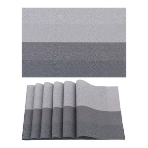 REGALWOVEN PVC Heat Resistant Wipeable Kitchen Dining Table Placemats 18 x 12 Inch 6 Pcs - 1 of 4