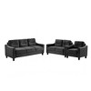 Modern L-Shaped Sectional Sofa Set w/ Plush Flannelette Fabric, Sturdy Hardwood Frame & Supportive Memory Foam Cushions - 4 of 4