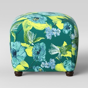 Poppy Ottoman Green/Teal Floral - Opalhouse , Green & Blue Floral