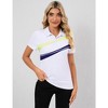 Womens Polo Shirts Short Sleeve Summer Printed Tops  Lightweight Athletic Golf Tennis Shirts - 2 of 4