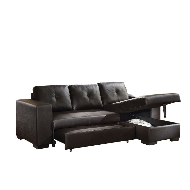 Lloyd Sectional Sofa Black Faux Leather - Acme Furniture, 1 of 9