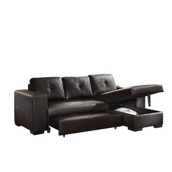 Lloyd Sectional Sofa Black Faux Leather - Acme Furniture