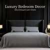 DSVIMOY Bedding Set 4 Piece Brushed Microfiber Fade and Shrinkage Resistant for Bedroom, Gray, 12"*10"*3" - 2 of 4