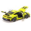 2024 Porsche 911 GT3 RS Acid Green with Carbon Top and Hood Stripes Ltd Ed to 400 pieces 1/18 Diecast Model Car by Minichamps - 4 of 4