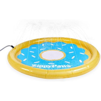 ZippyPaws Splash Pad Sprinkler - Outdoor Summertime Dog Toy and Breeds - Donutz