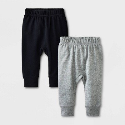 Image of Baby Boys' 2pk French Terry Jogger Pants Set - Cat & Jack™ Gray/Black 3-6M