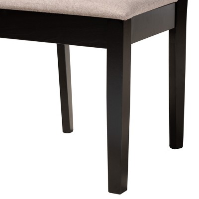 Karel Modern Beige Fabric and Espresso Wood 5-Piece Dining Set