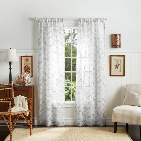 Set Of 2 Eucalyptus Sheer Curtain Panels - Martha Stewart : Target