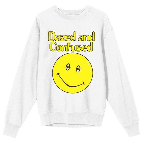 Dazed Confused Smiley Face Women s White Sweatshirt Small