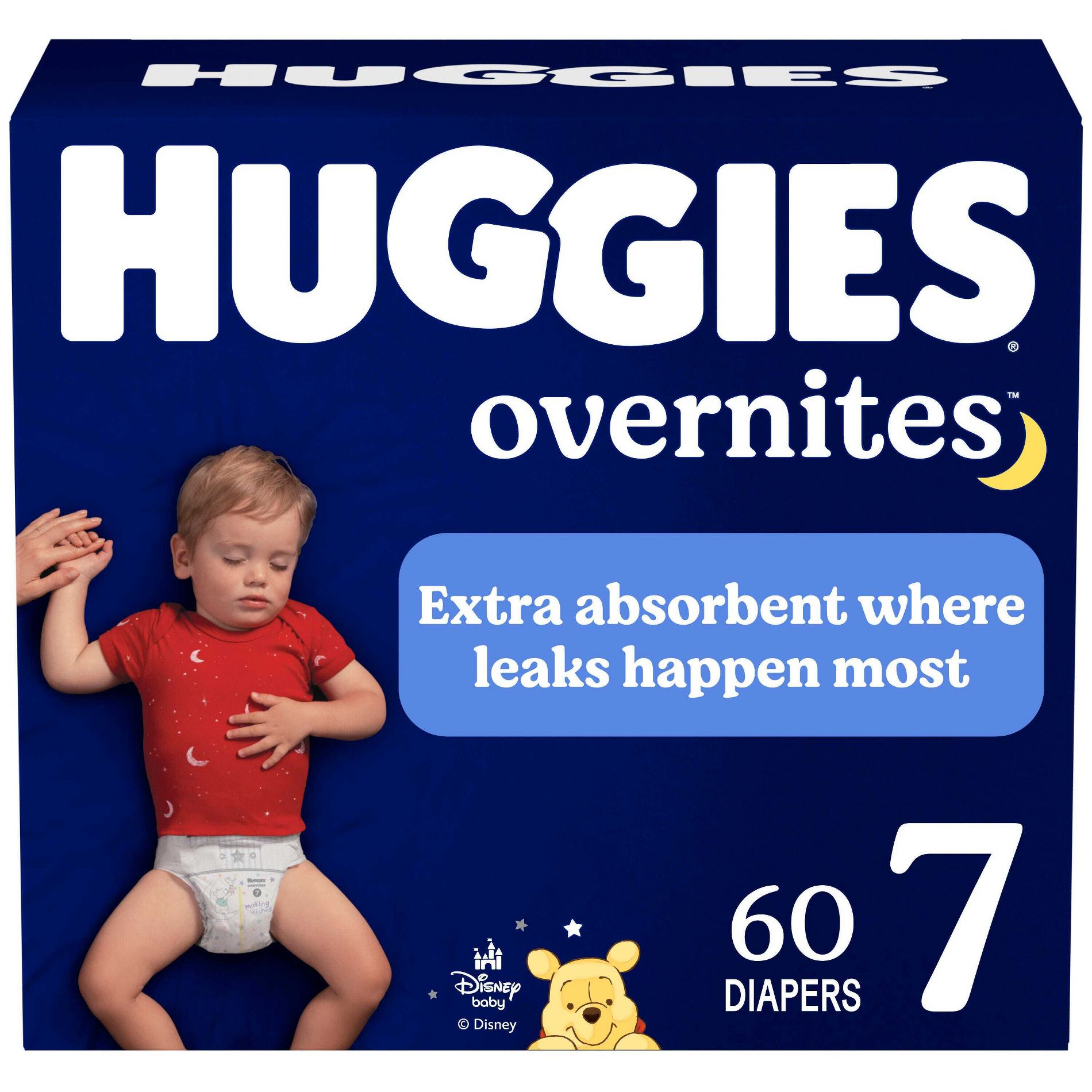 Huggies Overnites Nighttime Baby Diapers - Size 7 - 60ct