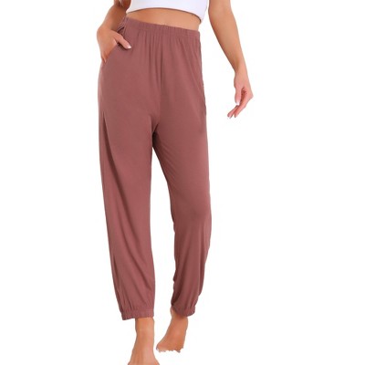 INSPIRE CHIC Women's Soft Comfy Elastic Waistband Pajama Pants Lounge Pants with Slash Pocket