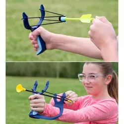 HearthSong 2-in-1 Slingshot and Hand Archery Set for Kids