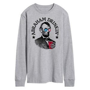 Men's - Instant Message - Abraham Drinkin Long Sleeve Graphic T-Shirt - 1 of 4