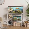 ELJGET 20/40/55 Gallon Fish Tank Stand with Power Outlet & LED Light, Metal Aquarium Stand with 3 Tier Adjustable Storage Shelves, 30.7"*13.8" - 2 of 4
